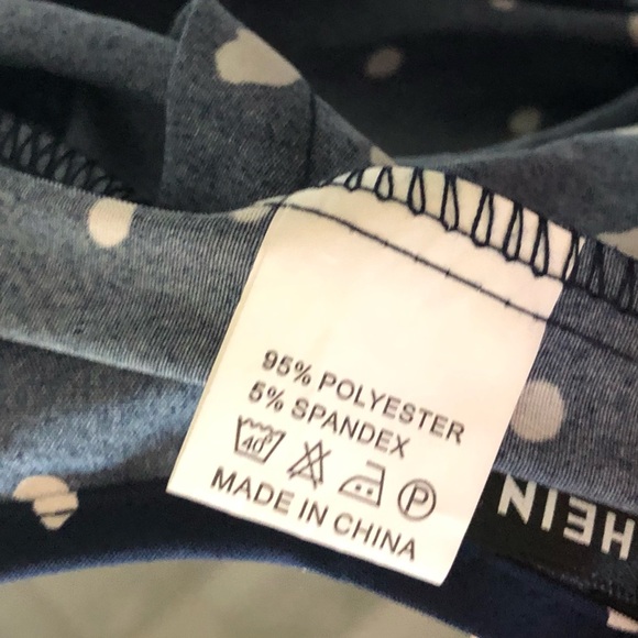 Shein|Satin Navy polka dot two piece SET, shorts & crop top•••Self tie crop top - Picture 8 of 15